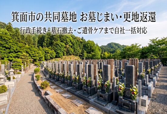 箕面市の共同墓地・地域墓地のお墓じまい・更地返還工事なら｜完全自社施工のハナミズキ