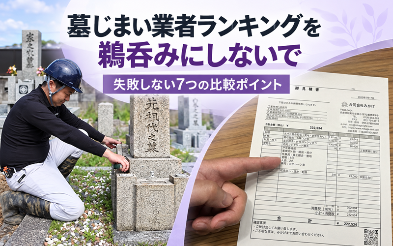 墓じまい業者ランキングを鵜呑みにしないための7つの比較ポイント